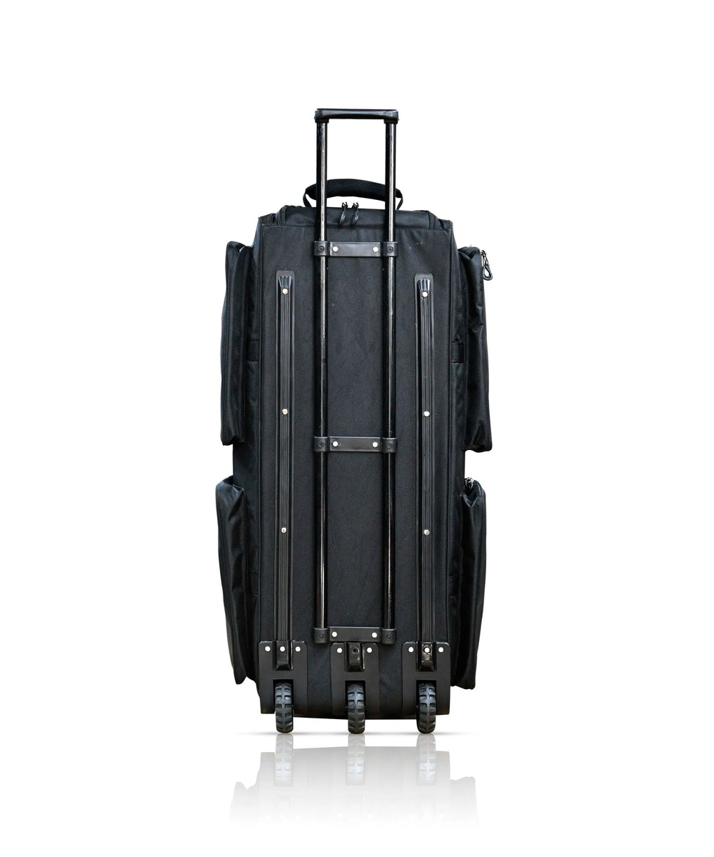 SF SS 27 Cricket Wheelie Kit Bag Black With Wheels @ Back View