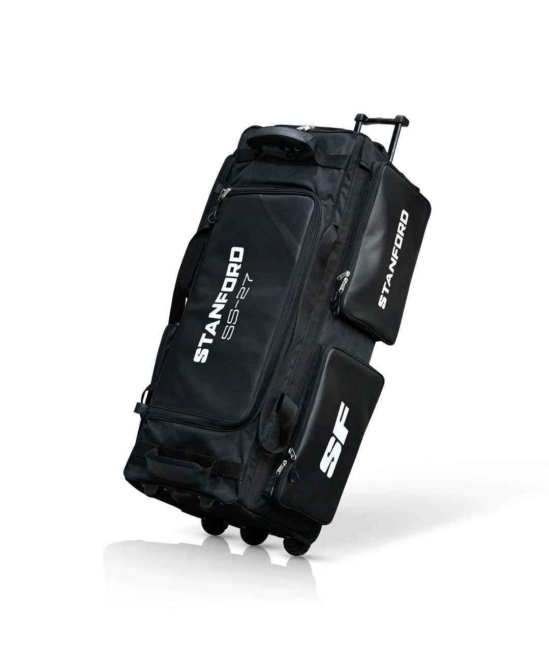 SF SS 27 Cricket Wheelie Kit Bag Black With Wheels @ Side View