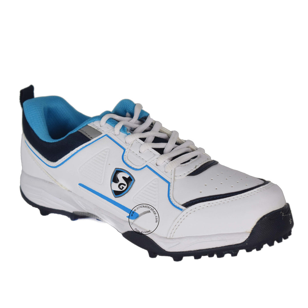 SG Club 5.0 Cricket Shoes Colour White Navy Teal @ Side View