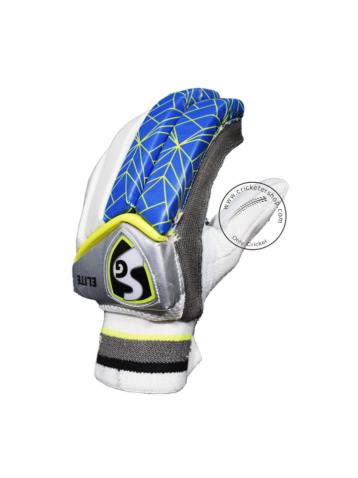 SG Elite Cricket Batting Gloves @ Cricketershop.com @ Left Back View