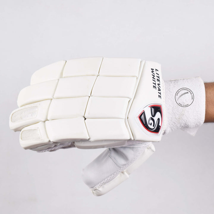 SG English Willow Complete Cricket Kit Size SH - Right Handed Batsman @ Gloves View 2