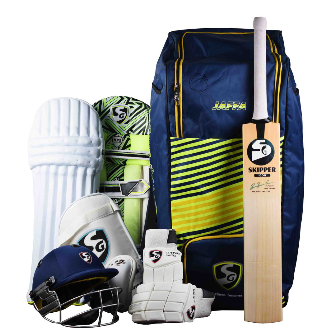 SG English Willow Complete Cricket Kit Size SH - Right Handed Batsman @ Composite View