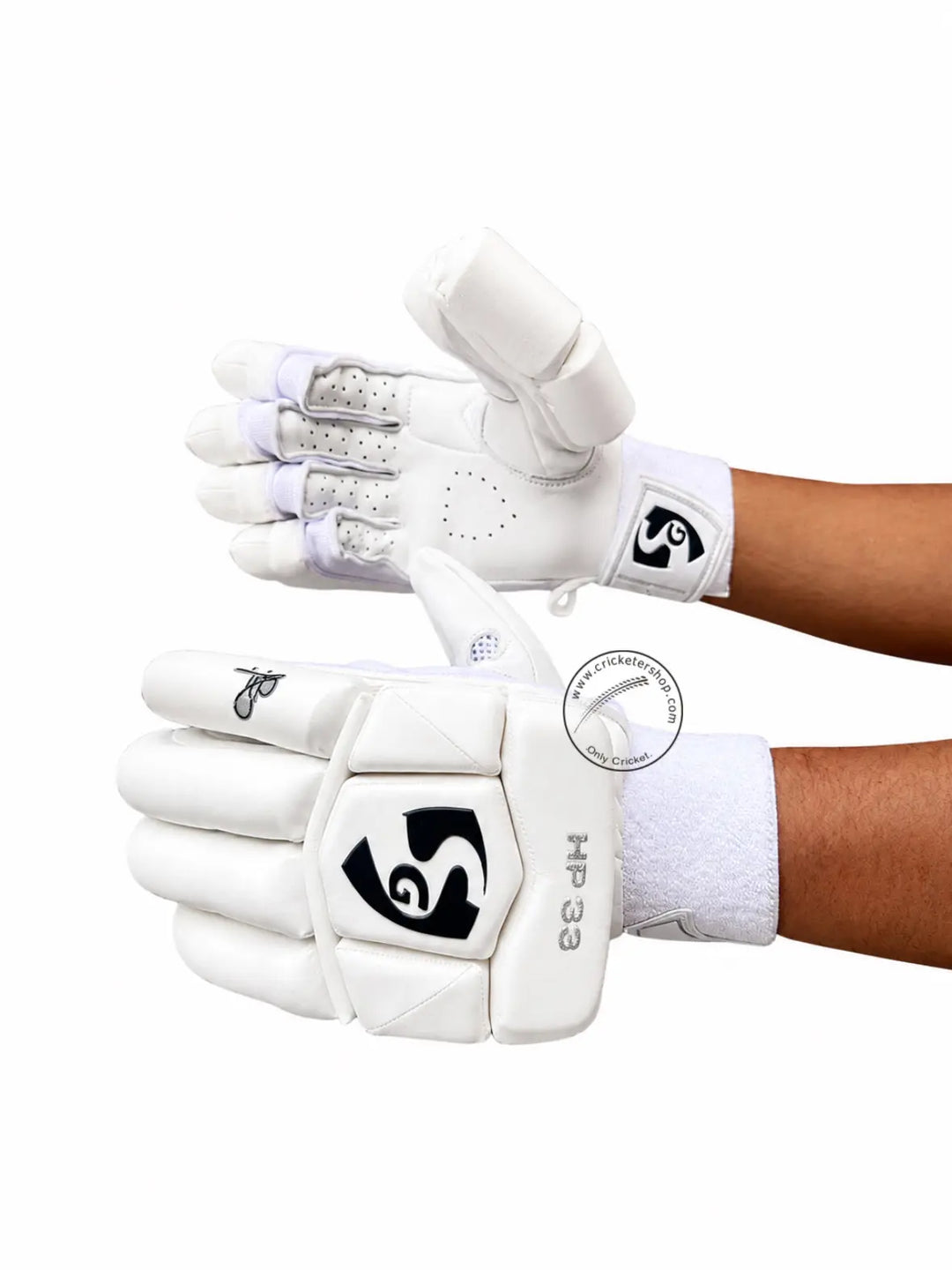 SG HP 33 White Cricket Batting Gloves Adult Size @ Composite View