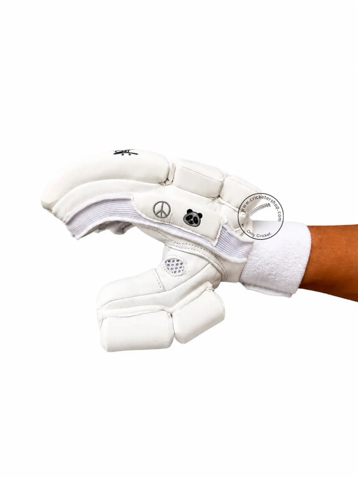 SG HP 33 White Cricket Batting Gloves Adult Size @ Side View
