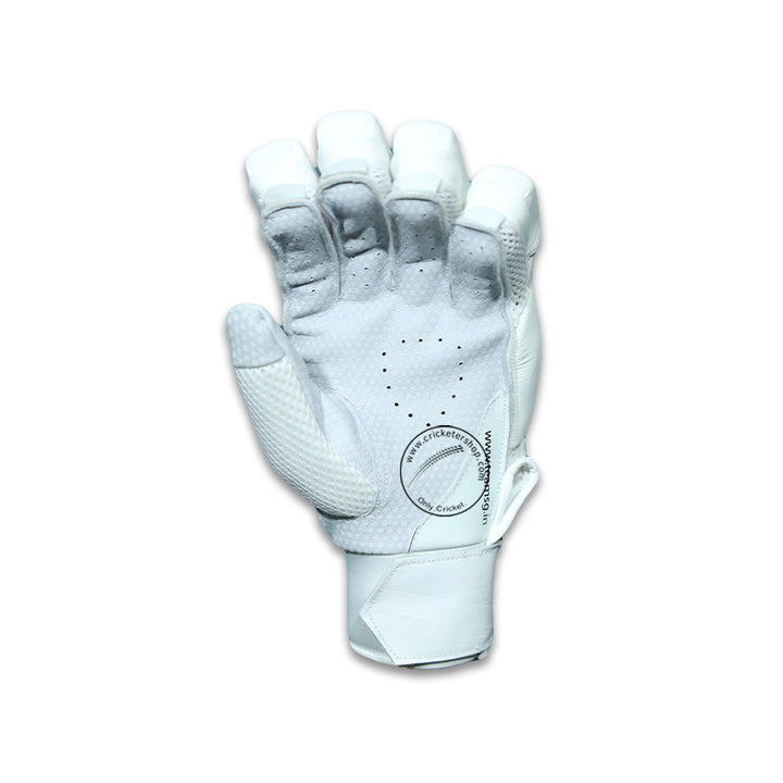 SG Hilite White Cricket Batting Gloves Mens Size Right and Left Handed @ Left Front View