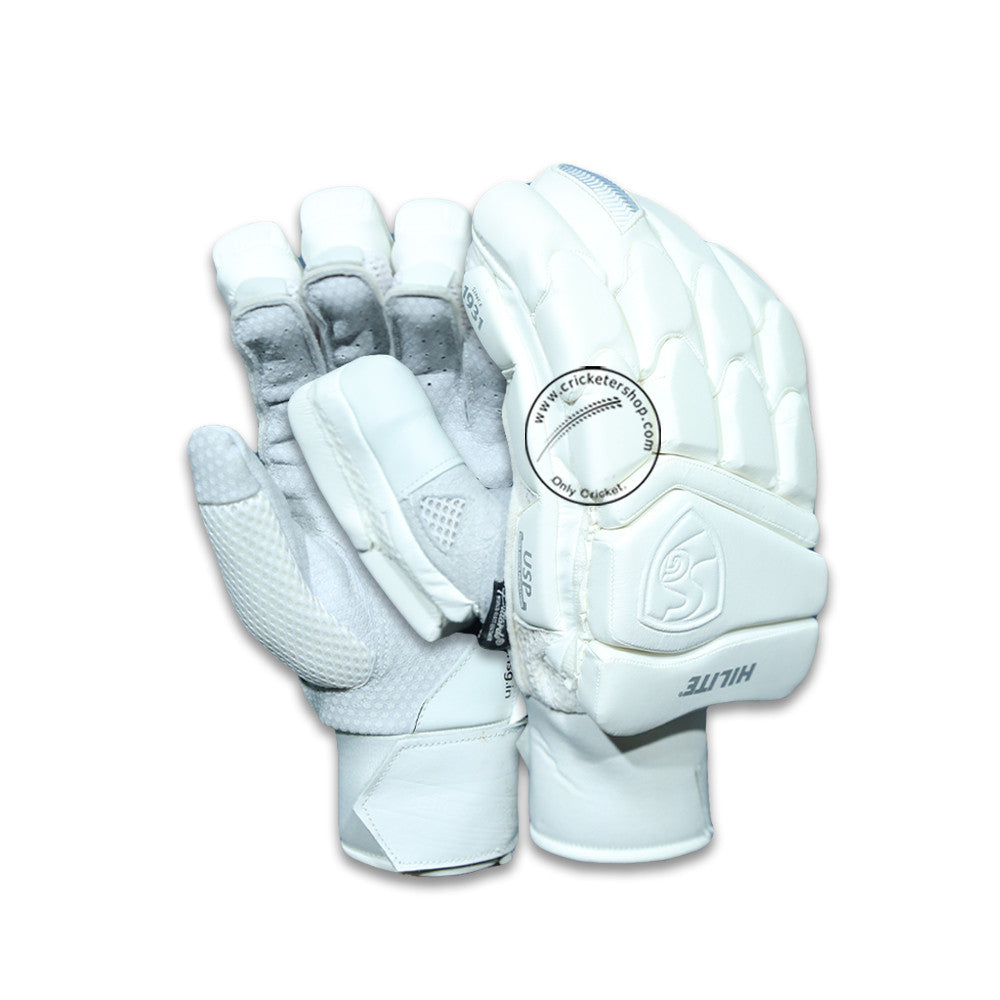 SG Hilite White Cricket Batting Gloves Mens Size Right and Left Handed @ Composite View