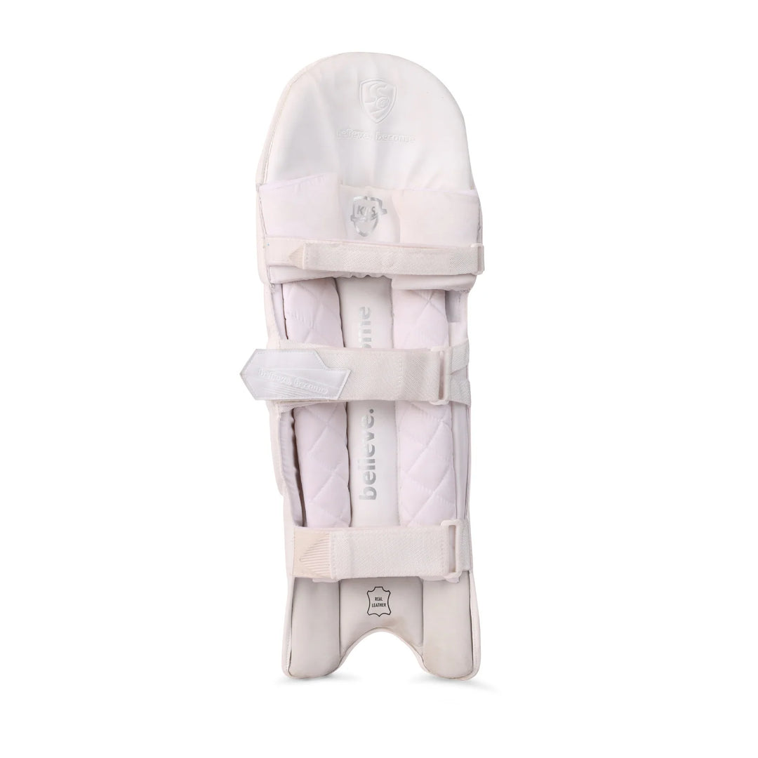 SG Hilite White Cricket Batting Leg Guard Pads @ Back View 4