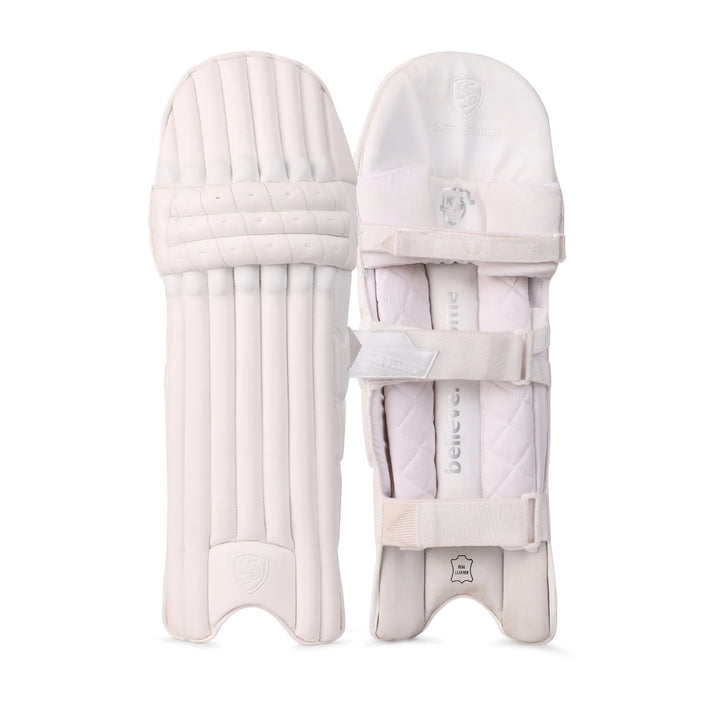 SG Hilite White Cricket Batting Leg Guard Pads @ Composite View