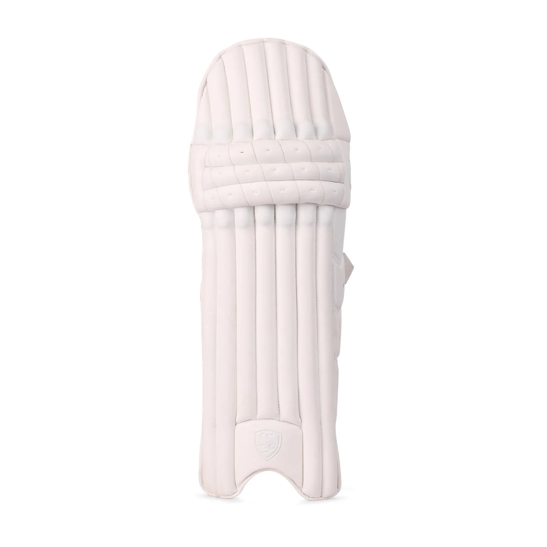 SG Hilite White Cricket Batting Leg Guard Pads @ Front View
