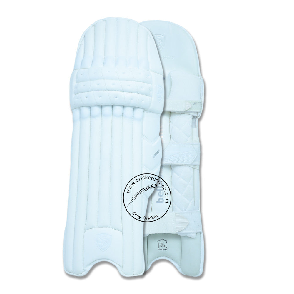 SG Hilite White Cricket Batting Leg Guard Pads Mens Size @Composite View