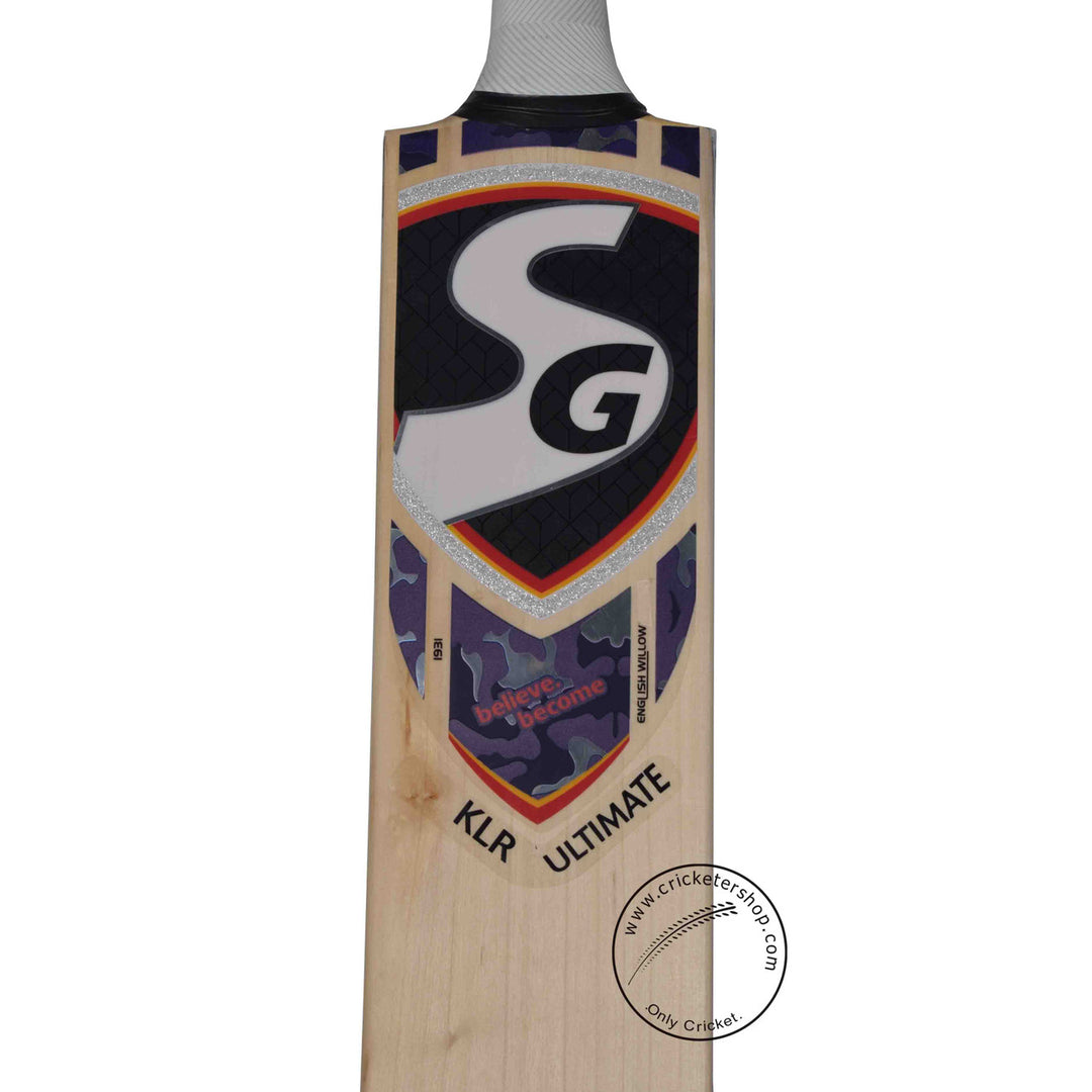 SG KLR Ultimate English Willow Cricket Bat Size SH @ Face View