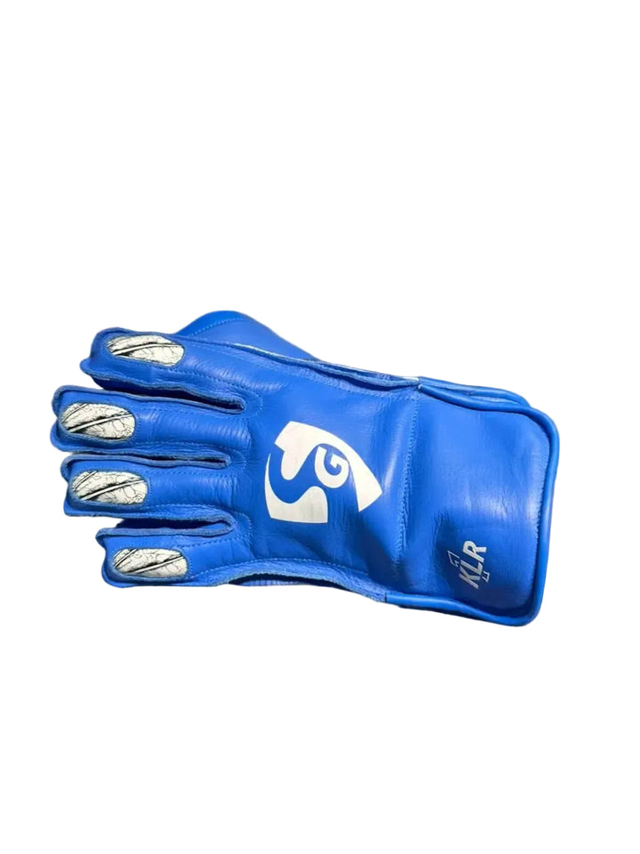 SG Klr 1 Wicket Keeping Gloves Size Adult Blue Orange@front view8
