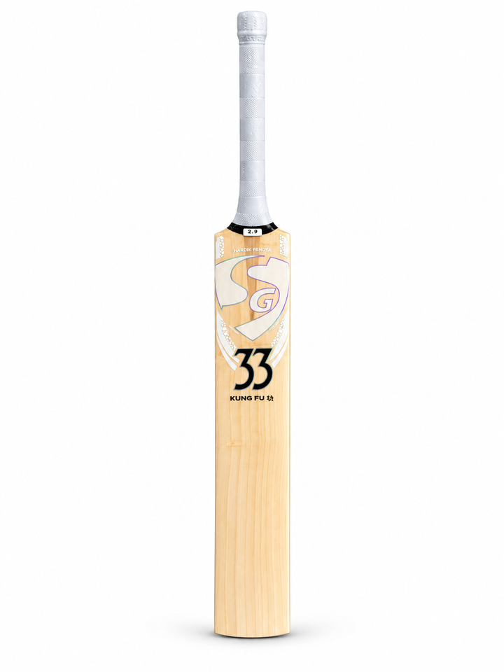 SG Kung Fu 33 English Willow Cricket Bat Size SH @ Front View