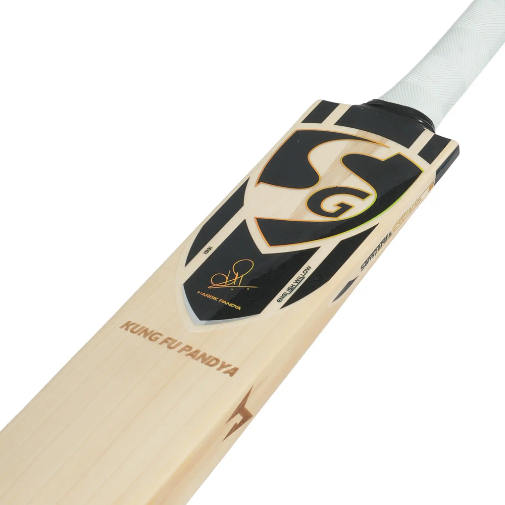 SG Kung Fu Pandya English Willow Cricket Bat Size SH @ Face View