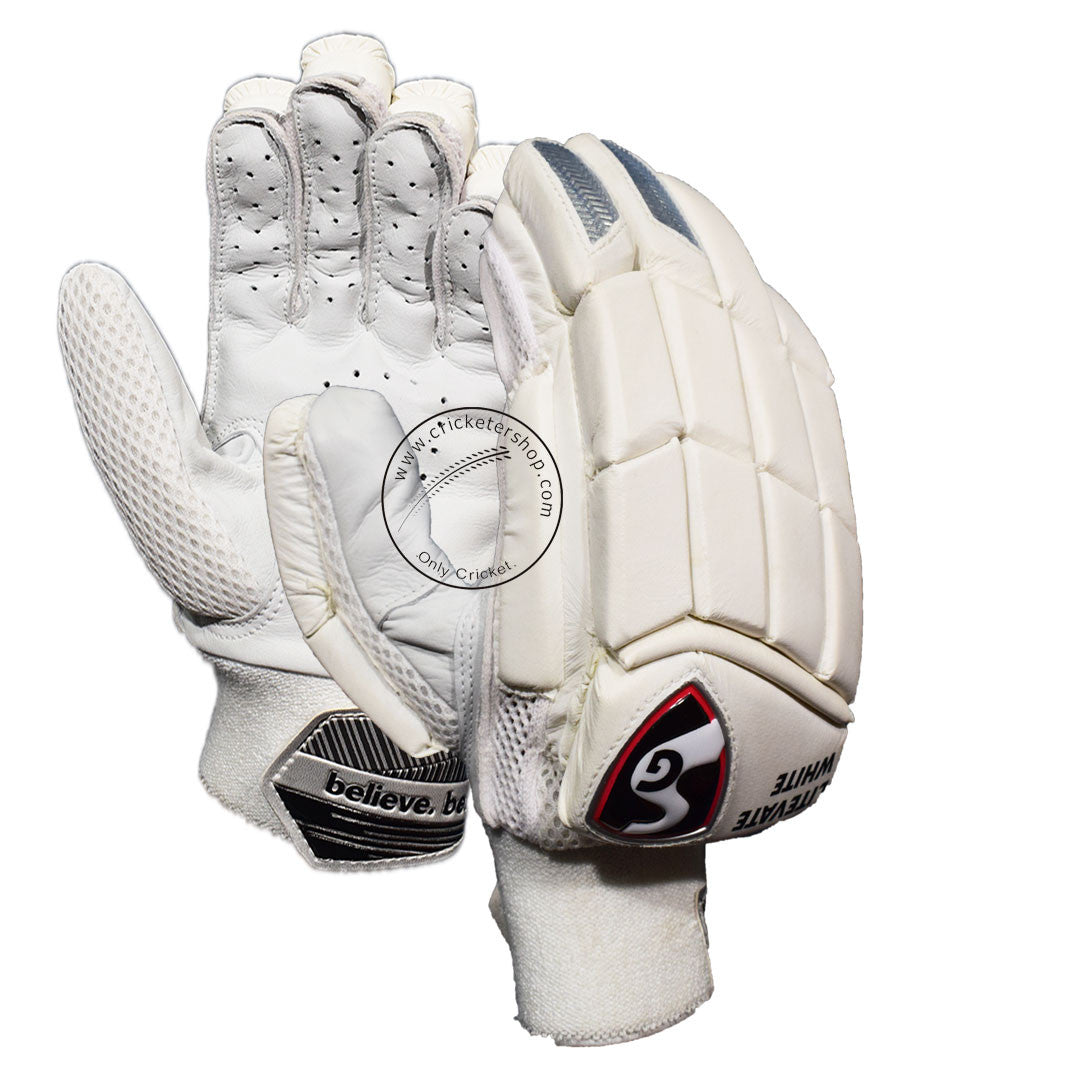 SG Litevate White Cricket Batting Gloves Mens Size Right and Left Handed @ Composite View