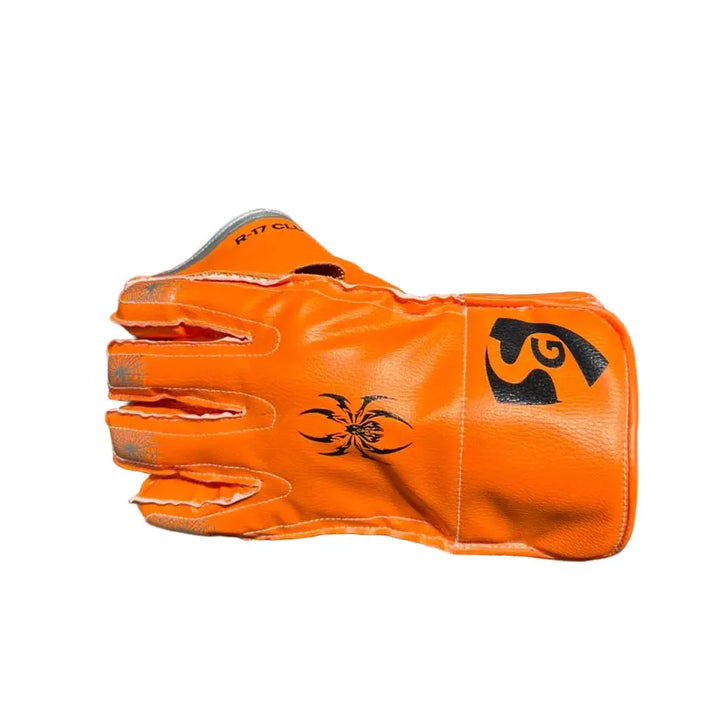 SG RP17 Club Orange Wicket Keeping Gloves @ Left Back View