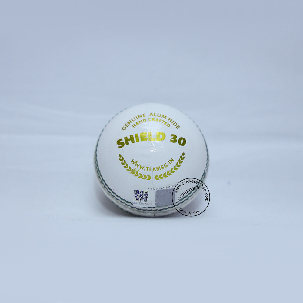 SG Shield 30 Cricket Ball colour-White@Back View