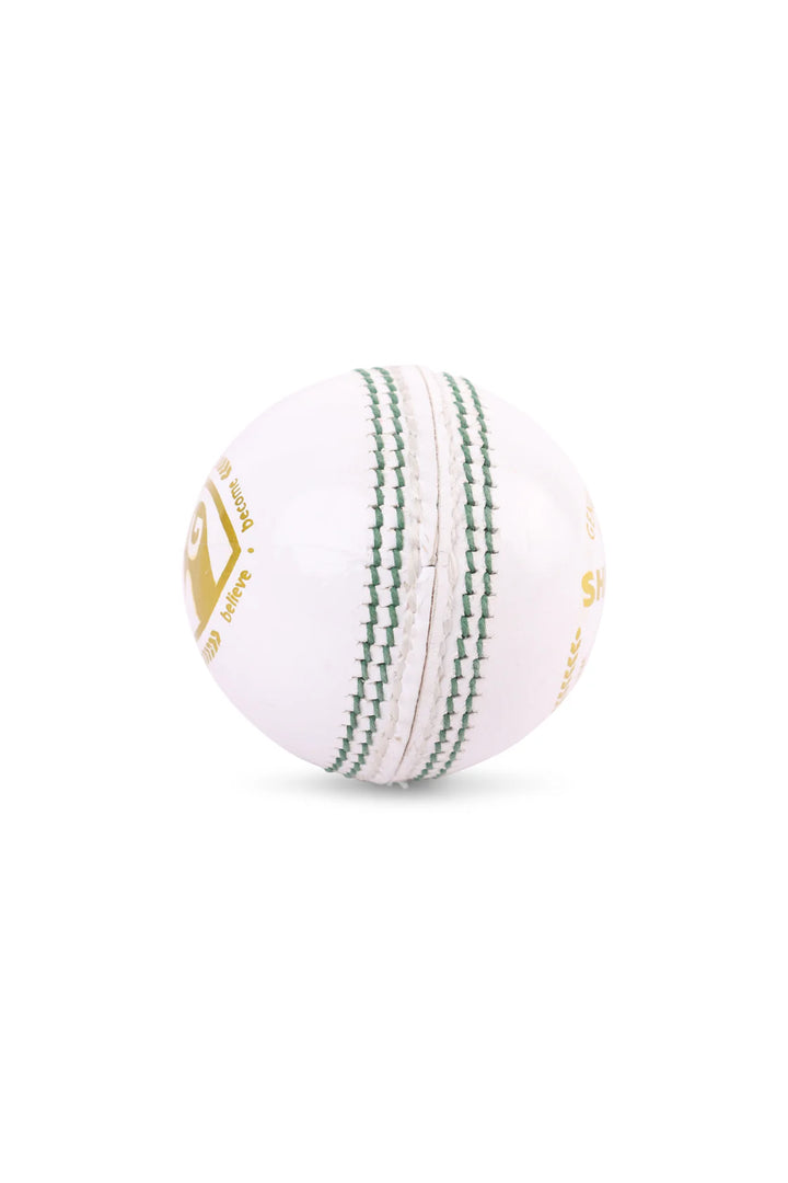 SG Shield 30 Cricket Ball colour White@front view 2