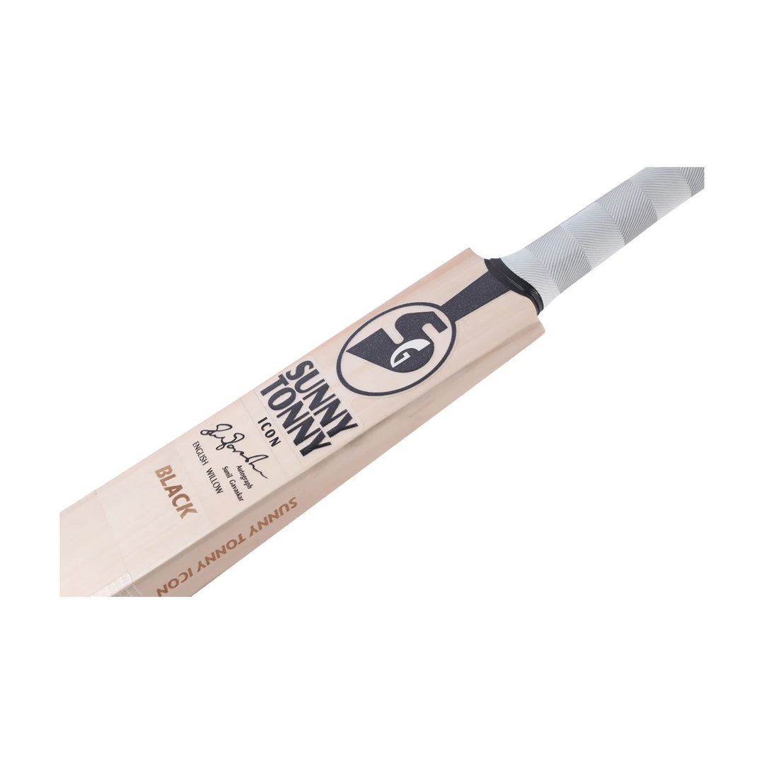 SG Sunny Tonny Icon Black English Willow Cricket Bat Size Long Blade @ Face View