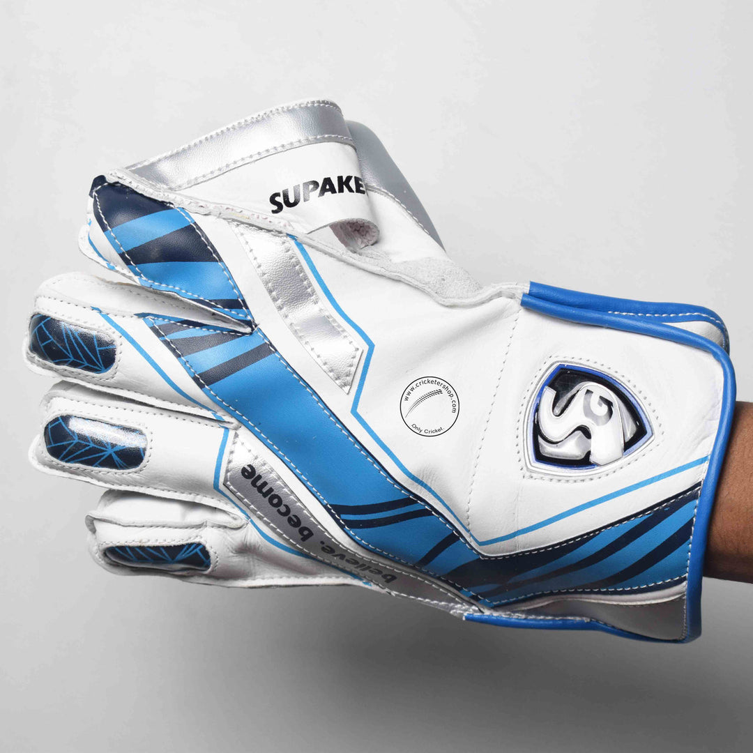 SG Supakeep Wicket Keeping Gloves Size @ Left Back View