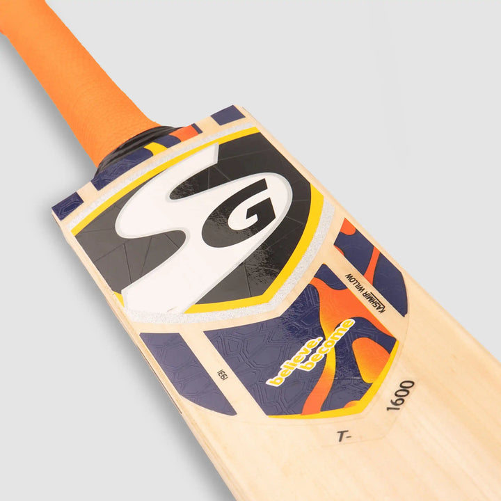 SG T 1600 Scoop Tennis Kashmir Willow Bat SH @ Face View