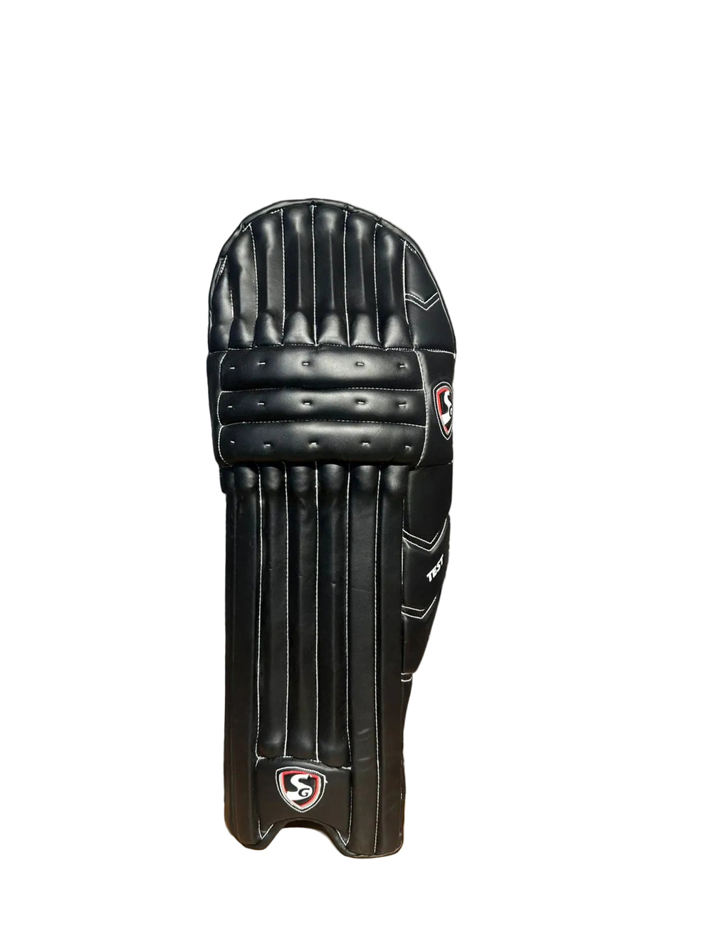SG Test Black Colored Cricket Batting Leg Guard Pads Mens@front view1