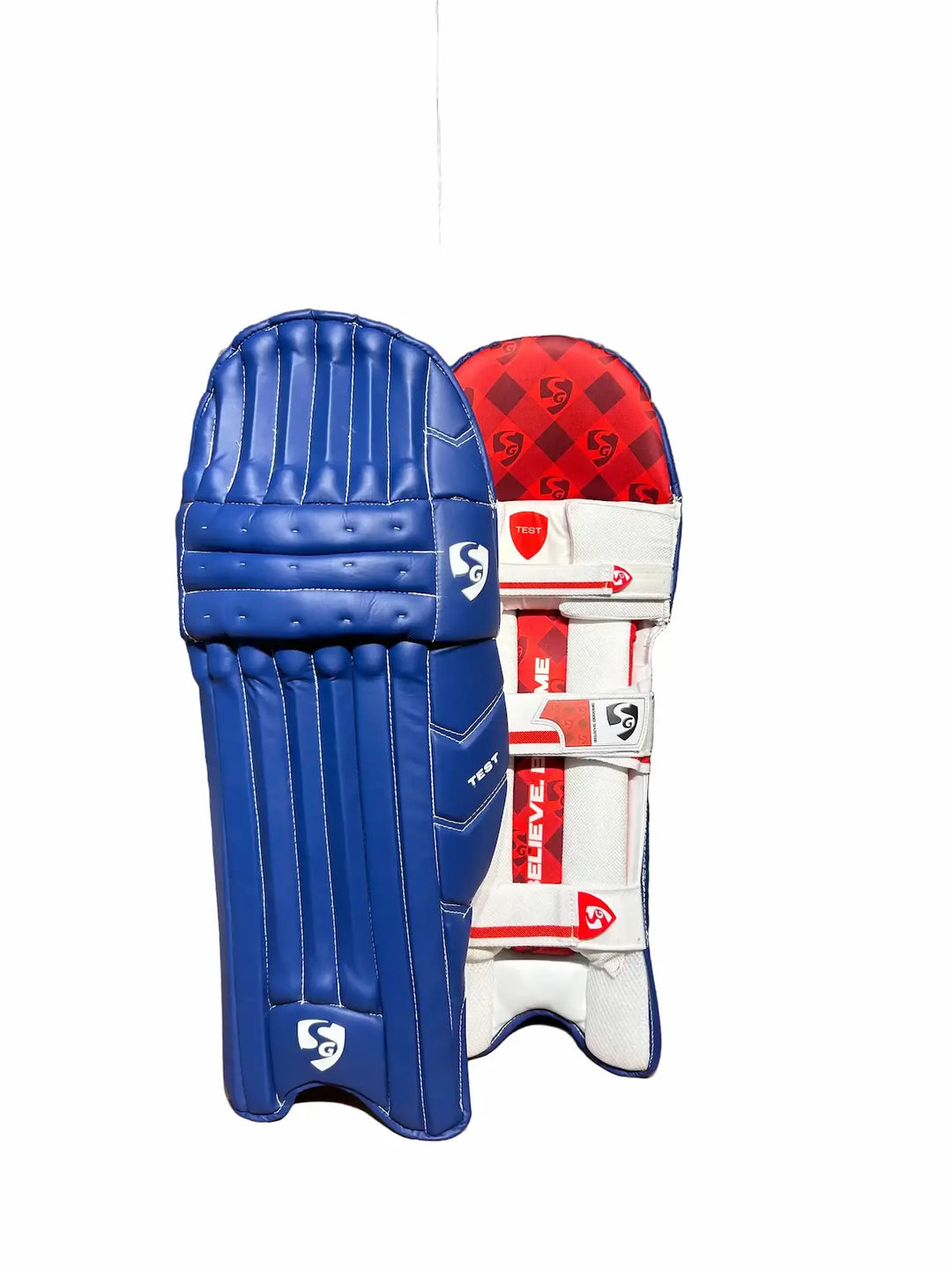 SG Test Blue Colored Cricket Batting Leg Guard Pads @ Composite View