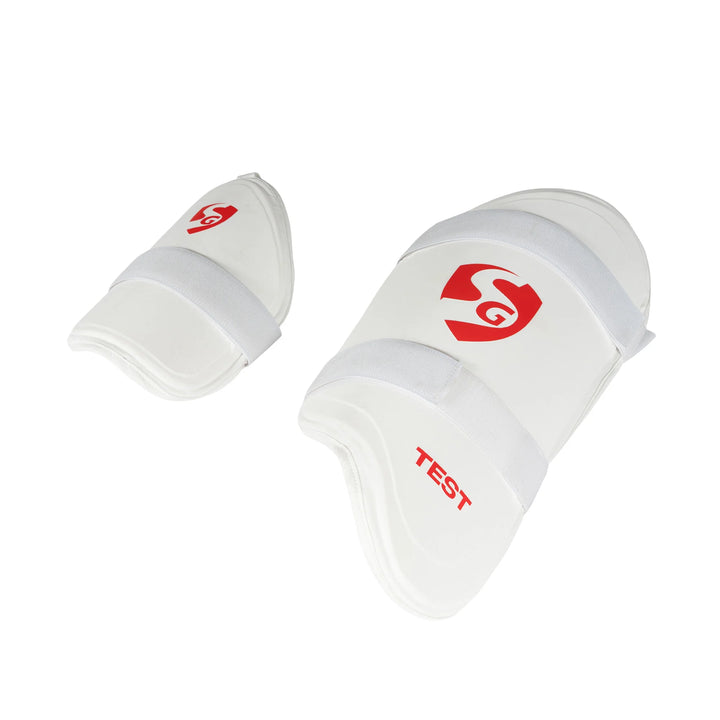 SG Test Cricket Batting Combo Thigh Guard Pad White Men Size@front view1