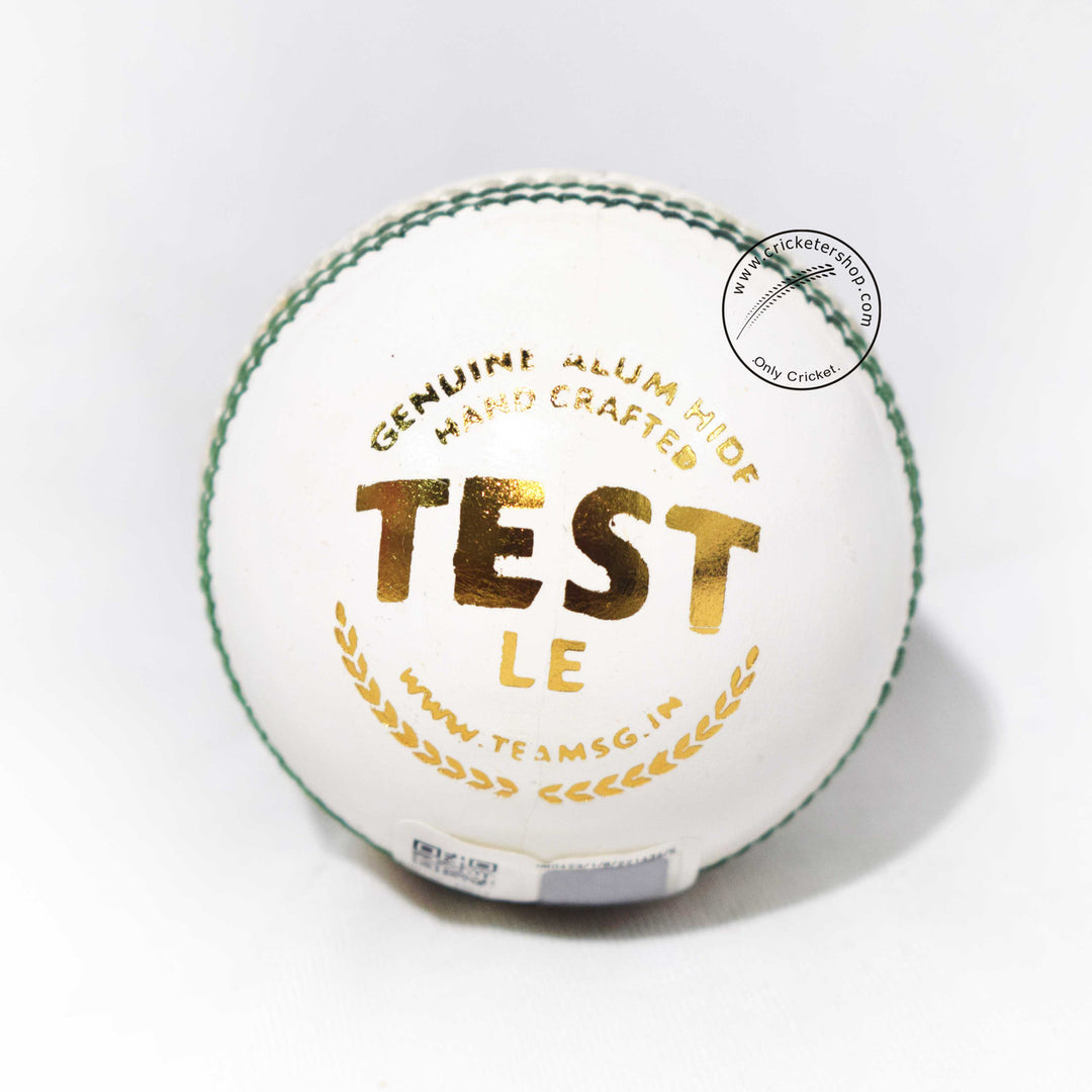 SG Test LE Cricket Ball Colour White @ Front View