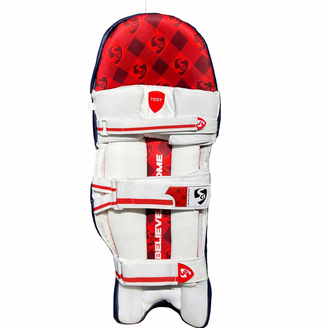 SG Test Navy Blue Colored Cricket Batting Leg Guard Pads @ Back View 1