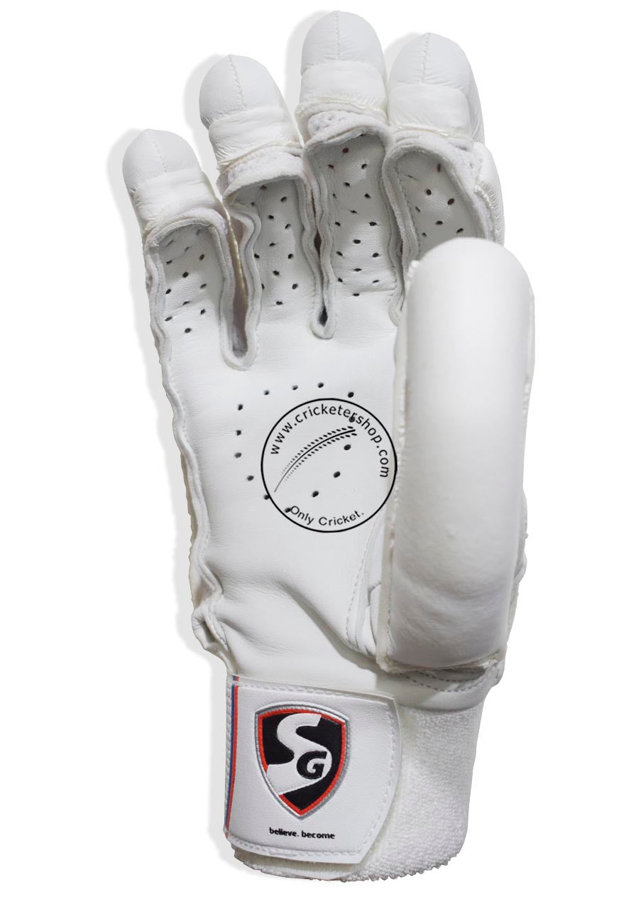 SG Test White Cricket Batting Gloves Mens Size Right and Left Handed @ Right Front View