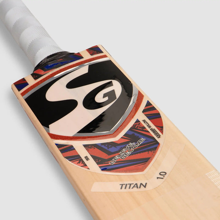 SG Titan 1.0 Kashmir Willow Cricket Bat Size SH @ Face View