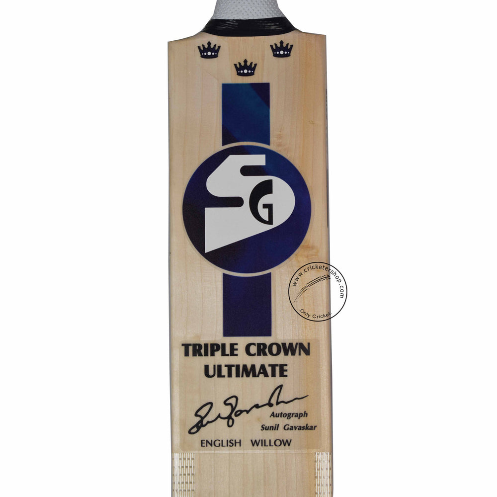 SG Triple Crown Ultimate English Willow Cricket Bat Size SH @ Face View