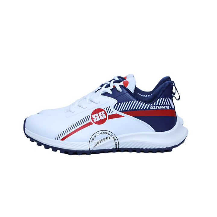 SS Ultimate Blue Red Cricket Shoes @ Side View