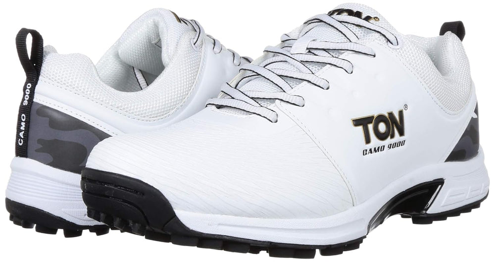 SS Camo 9000 Black White Cricket Shoes @ Front View 2