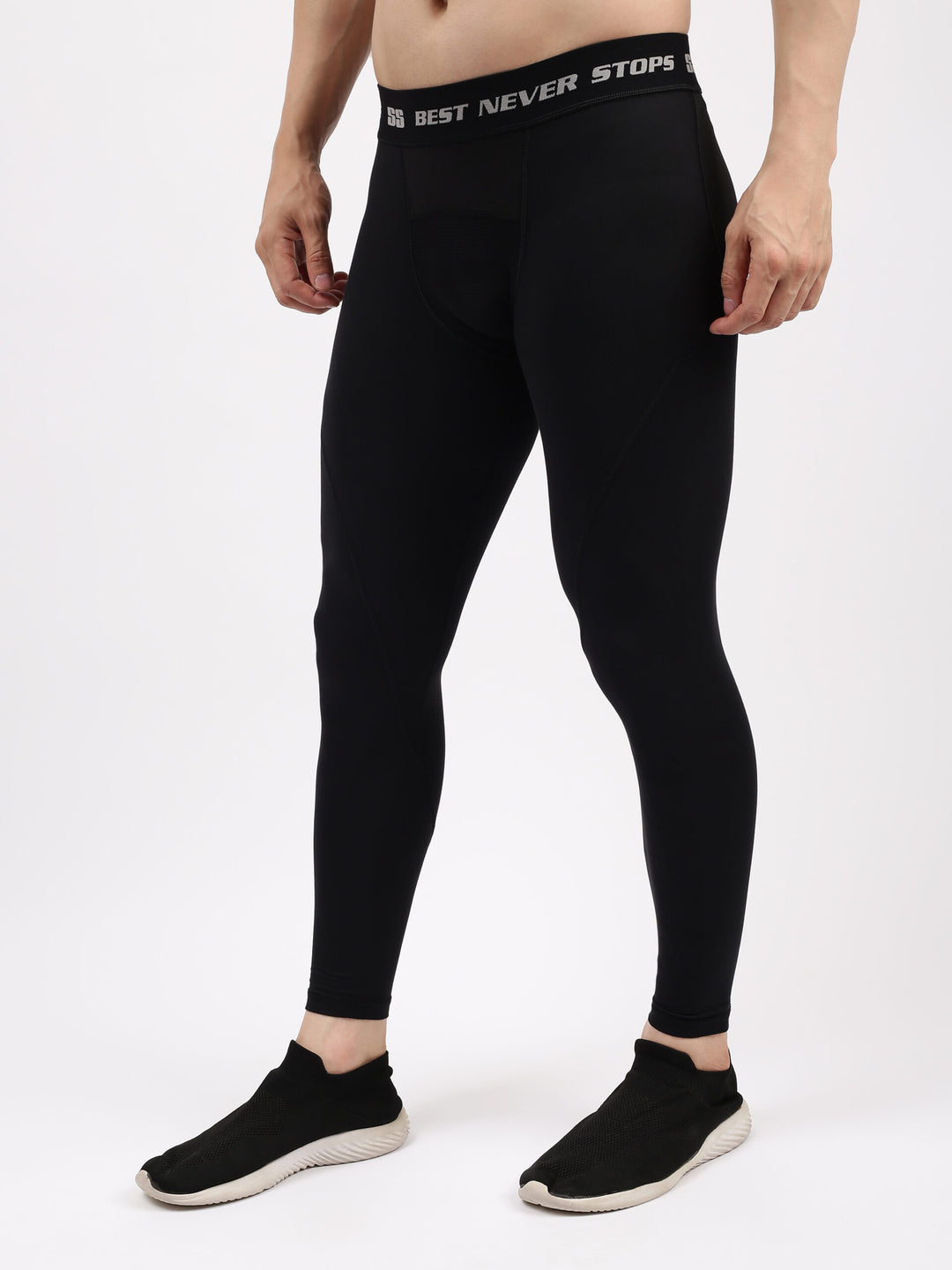 SS Compression Legging Colour Black Size @ Side View