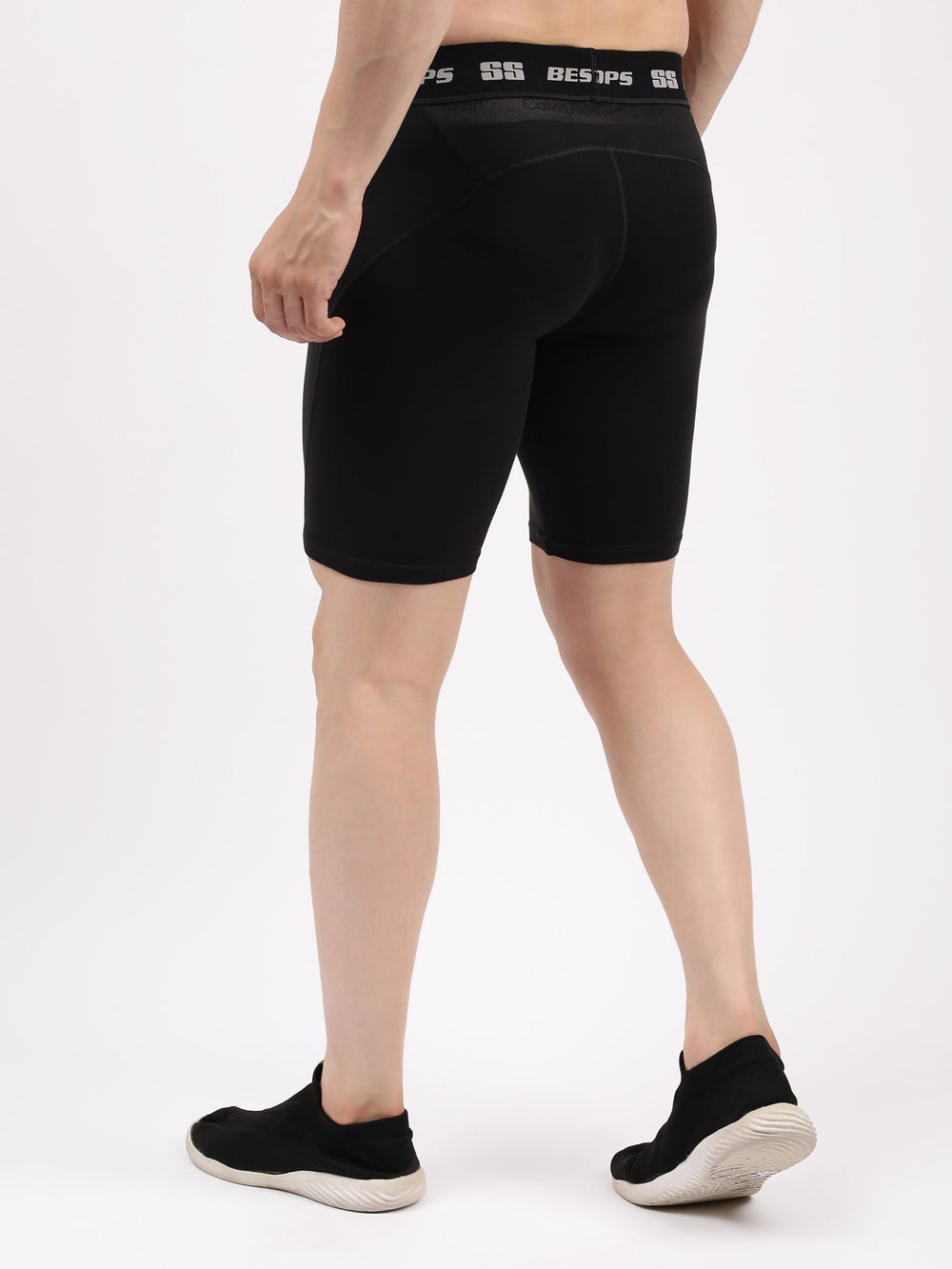 SS Compression Shorts Colour Black Skin Pant @ Back View