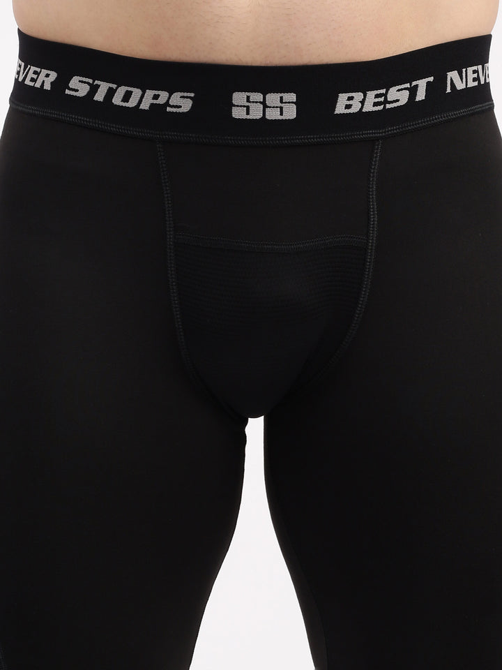 SS Compression Shorts Colour Black Skin Pant @ Front View 2
