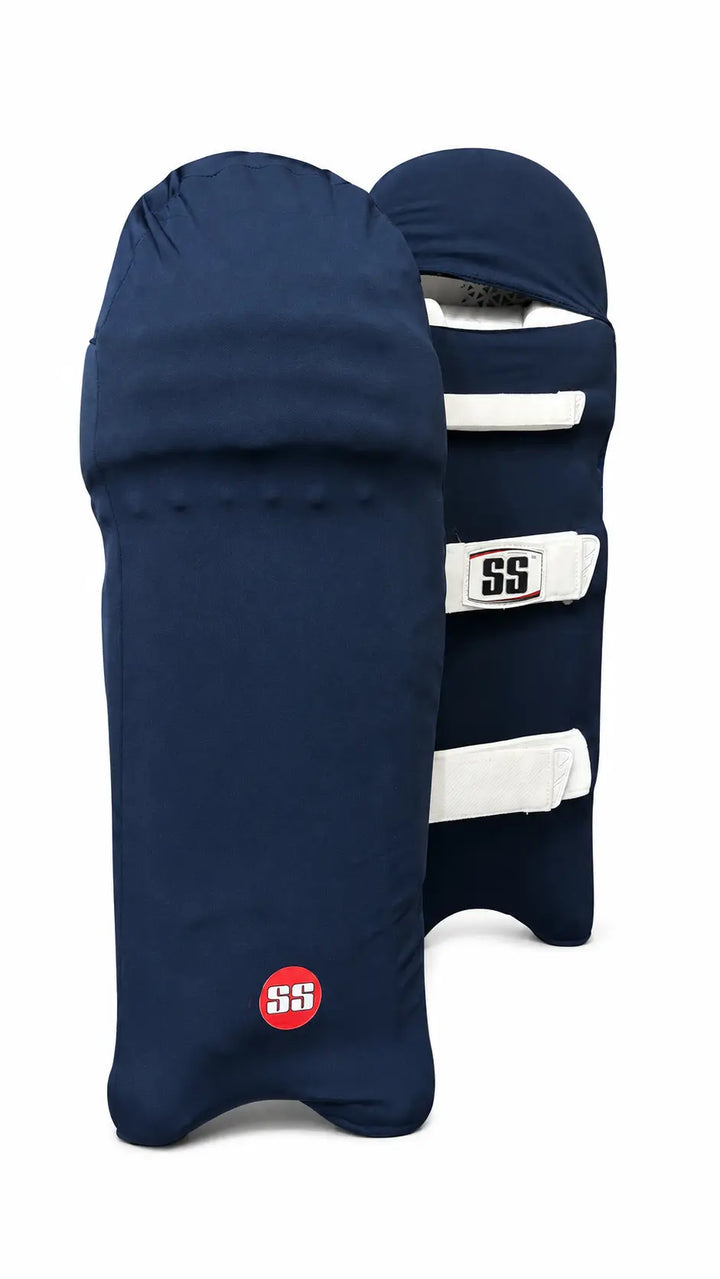 SS Cricket Batting Pads Cover Colored Skins @ Navy Blue Front View 1