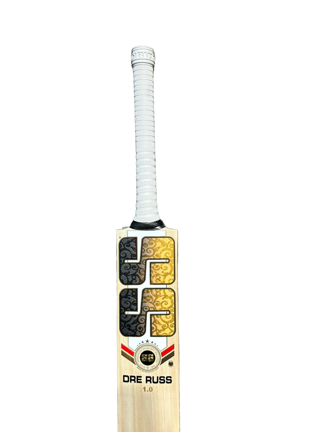 SS DRE Russ 1.0 English Willow Cricket Bat Size SH @ Face View