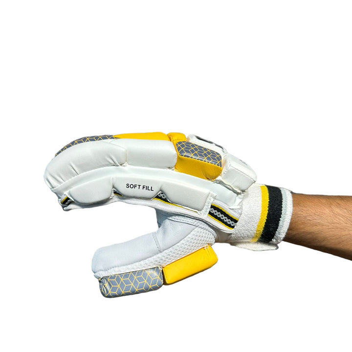 SS Dragon Cricket Batting Gloves Yellow/Black Mens Size@front view8