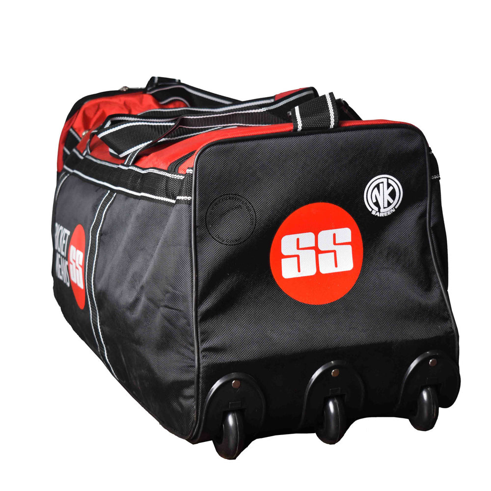 SS Elite Pro Wheel Cricket Kit Bag Black/Red @ Side View 2