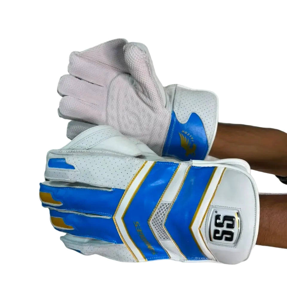 SS Falcon Cricket Wicket Keeping Gloves Mens Size @ Composite View Blue