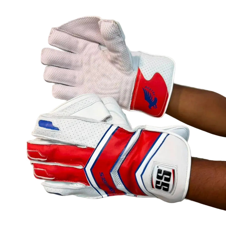 SS Falcon Cricket Wicket Keeping Gloves Mens Size @ Composite View Red