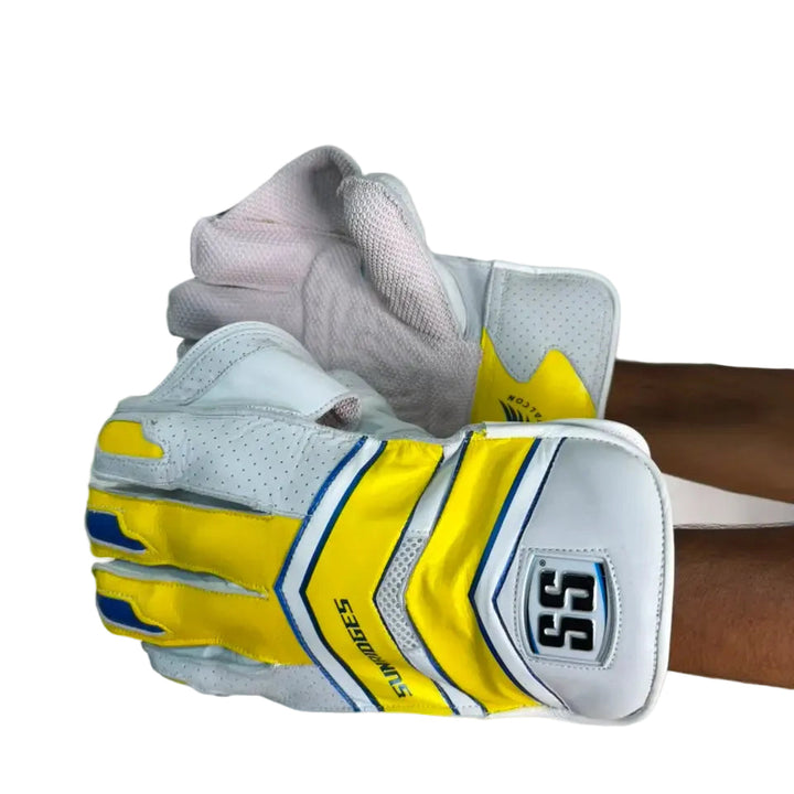 SS Falcon Cricket Wicket Keeping Gloves Mens Size @ Composite View Yellow