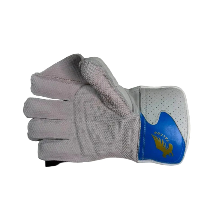SS Falcon Cricket Wicket Keeping Gloves Mens Size @ Right Front View Blue