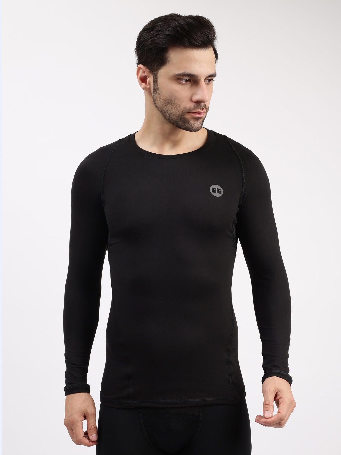 SS Full Sleeve Compression Skin Top Colour Black