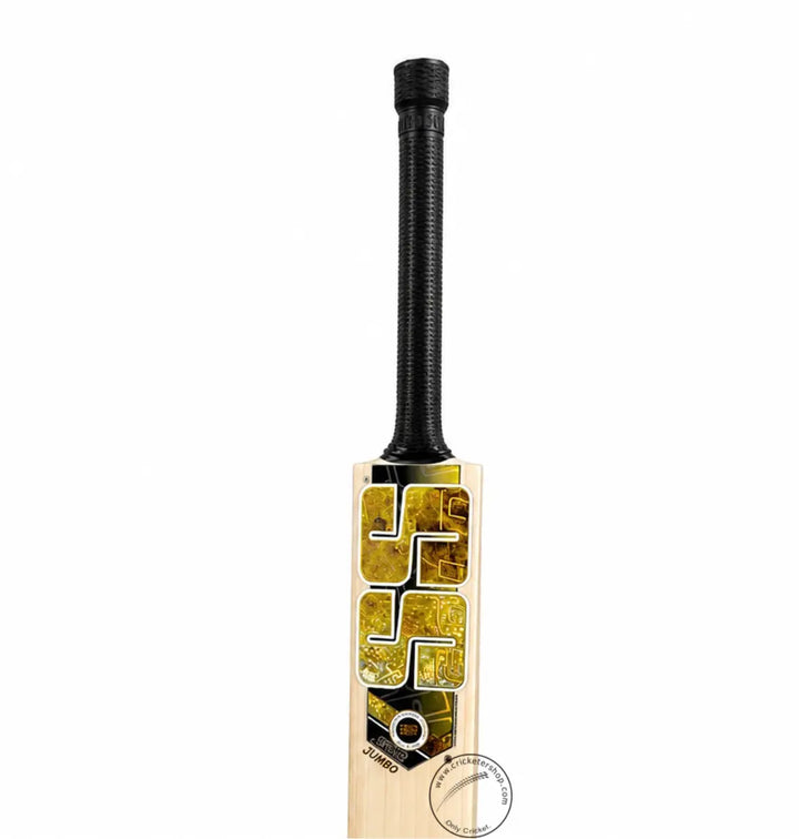 SS Gold Jumbo English Willow Cricket Bat Size SH @ Face View
