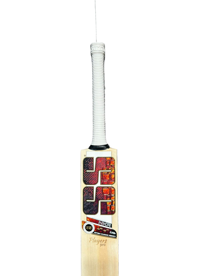 SS NKR Player Pro English Willow Cricket Bat Size SH @ Face View