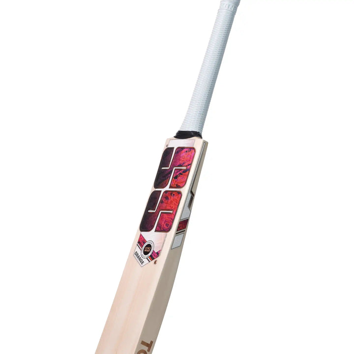 SS Orange English Willow Cricket Bat Size SH @ Face View